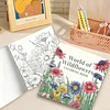 3PCS Wildflowers Coloring Book Set Mindfulness Art Books for Adults 