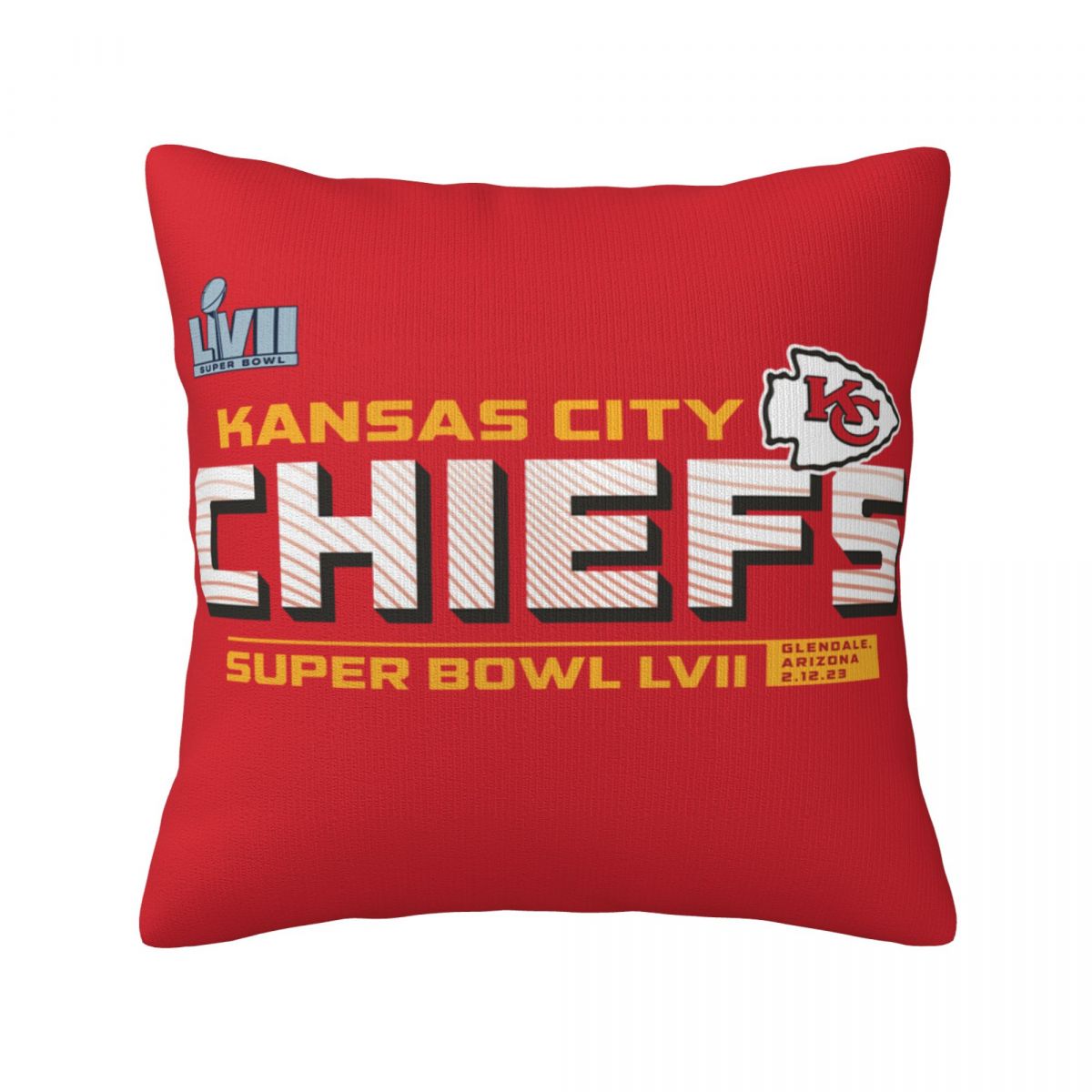 Kansas City Chiefs Super Bowl LVII Vivid Striations Throw Pillow Covers 18x18
