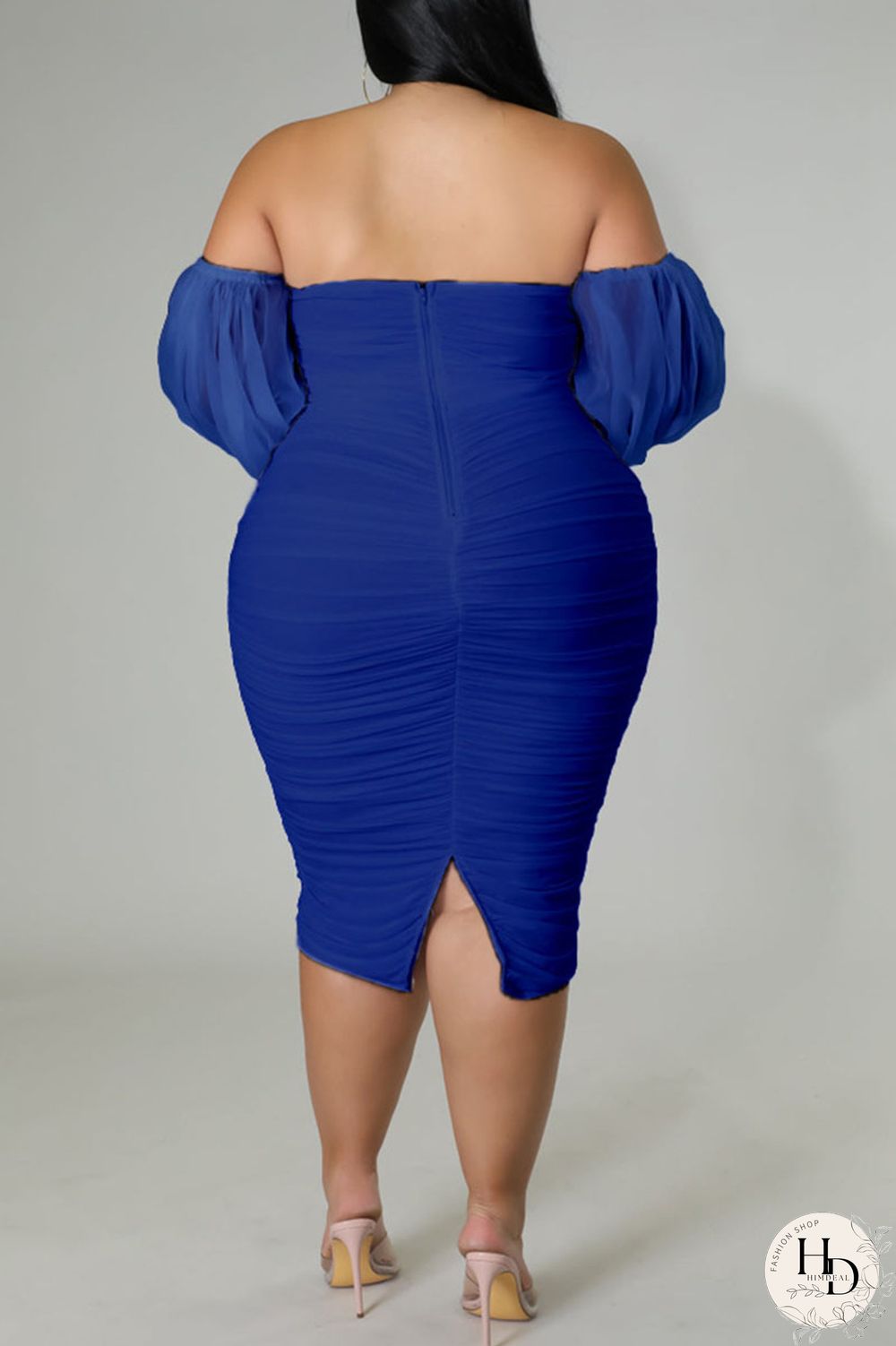 Rose Red Sexy Solid Patchwork Off the Shoulder One Step Skirt Plus Size Dresses