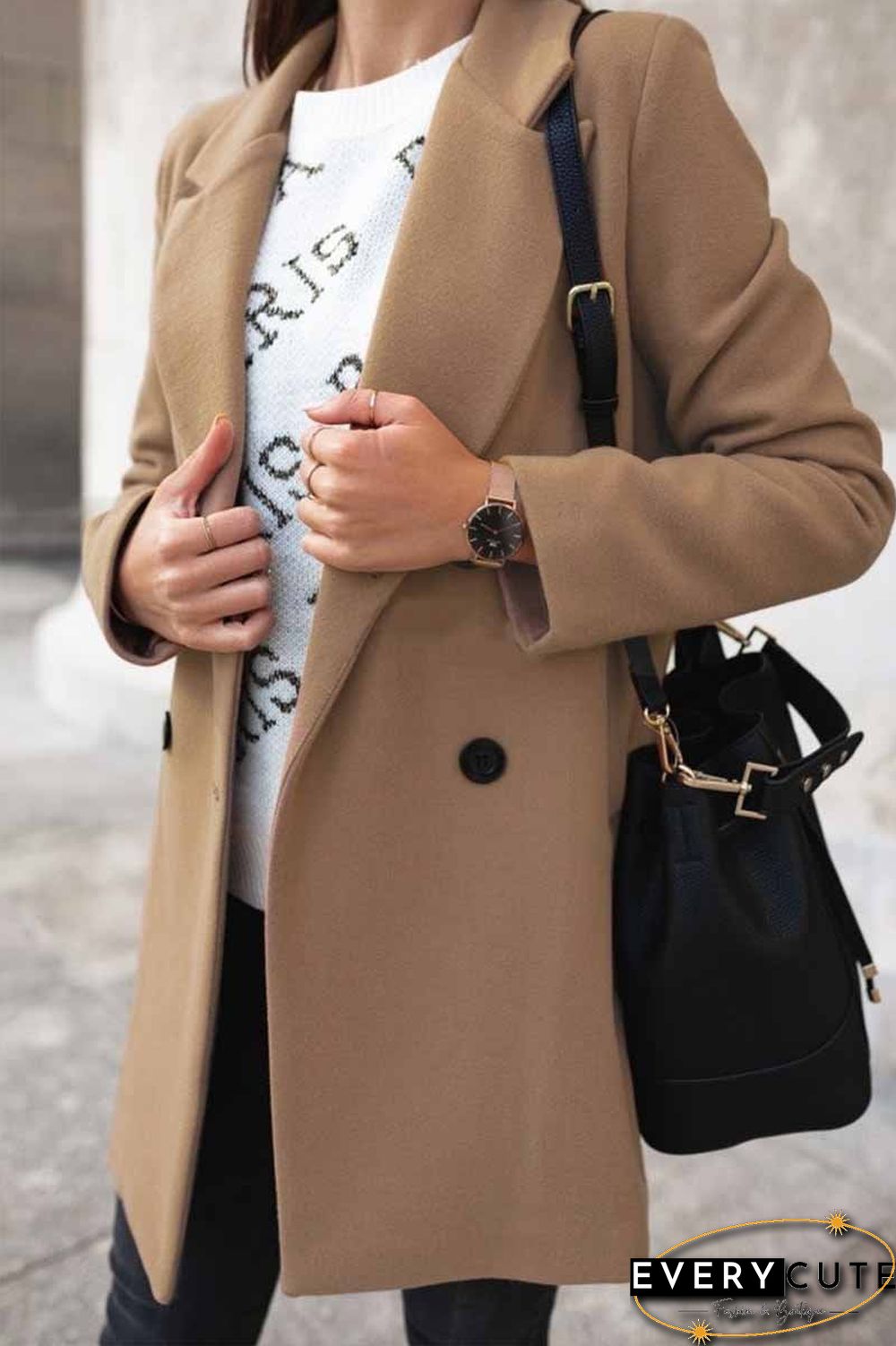 Solid Color Loose Suit Coat