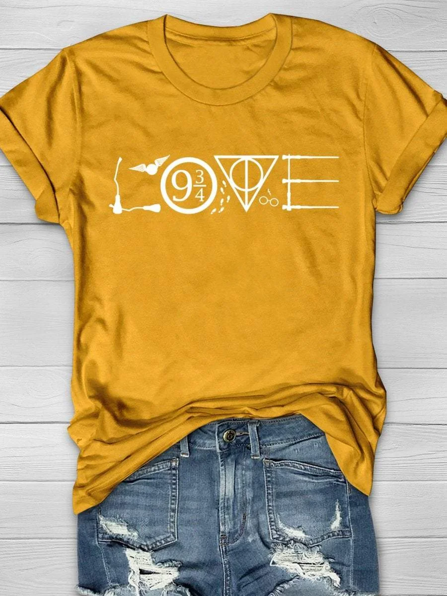Love Print Short Sleeve T-shirt