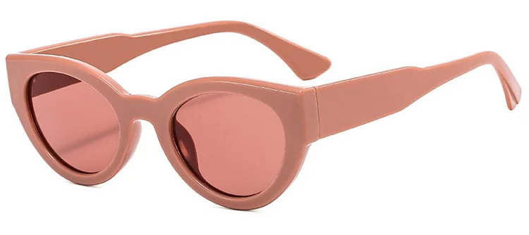 Vintage Small Cat Eye Sunglasses Women 2024 Retro Brand Designer Sexy Oval Candy Colors Sun Glasses Mustard Yellow Beach Eyewear