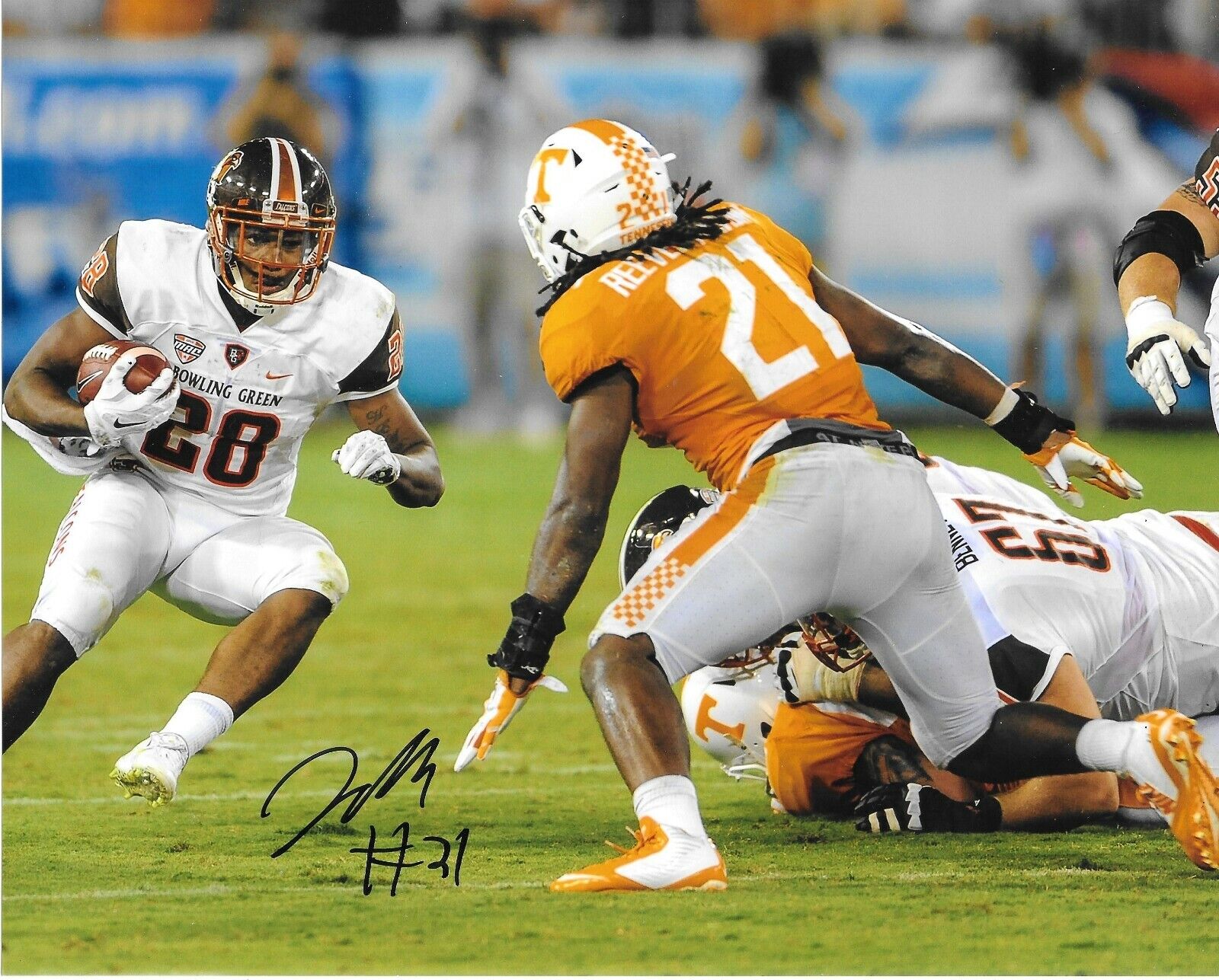 DETROIT LIONS JALEN REEVES-MAYBIN SIGNED TENNESSEE VOLUNTEERS 8X10 Photo Poster painting W/COA