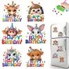 6Pcs Acrylic Animals Birthday Diamond Painting Fridge Stickers for Whiteboards