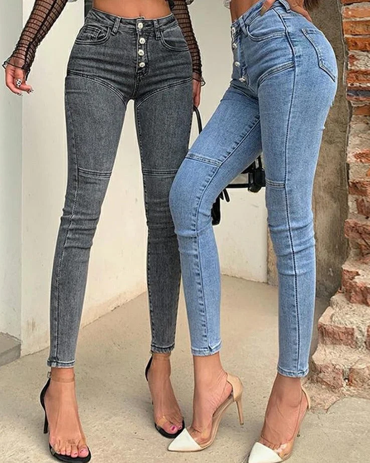 Graduation Gifts  Women's Jeans High Waist Denim Trousers Female 2022 Fashion Elastic Stretch Hip Slim Fit Skinny Feet Nine Points Pencil Pants