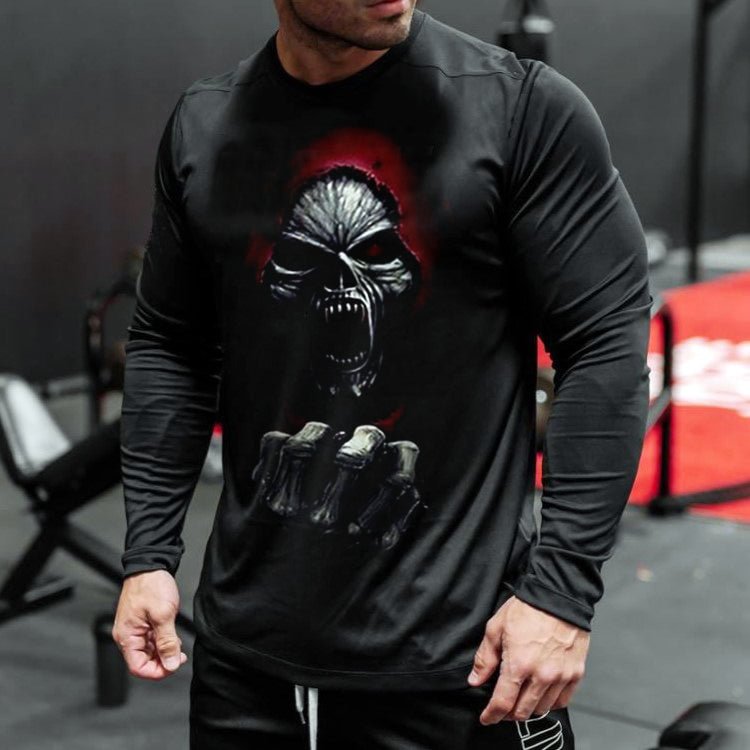 Skull Creative Print Men's Casual Fashion Long Sleeve