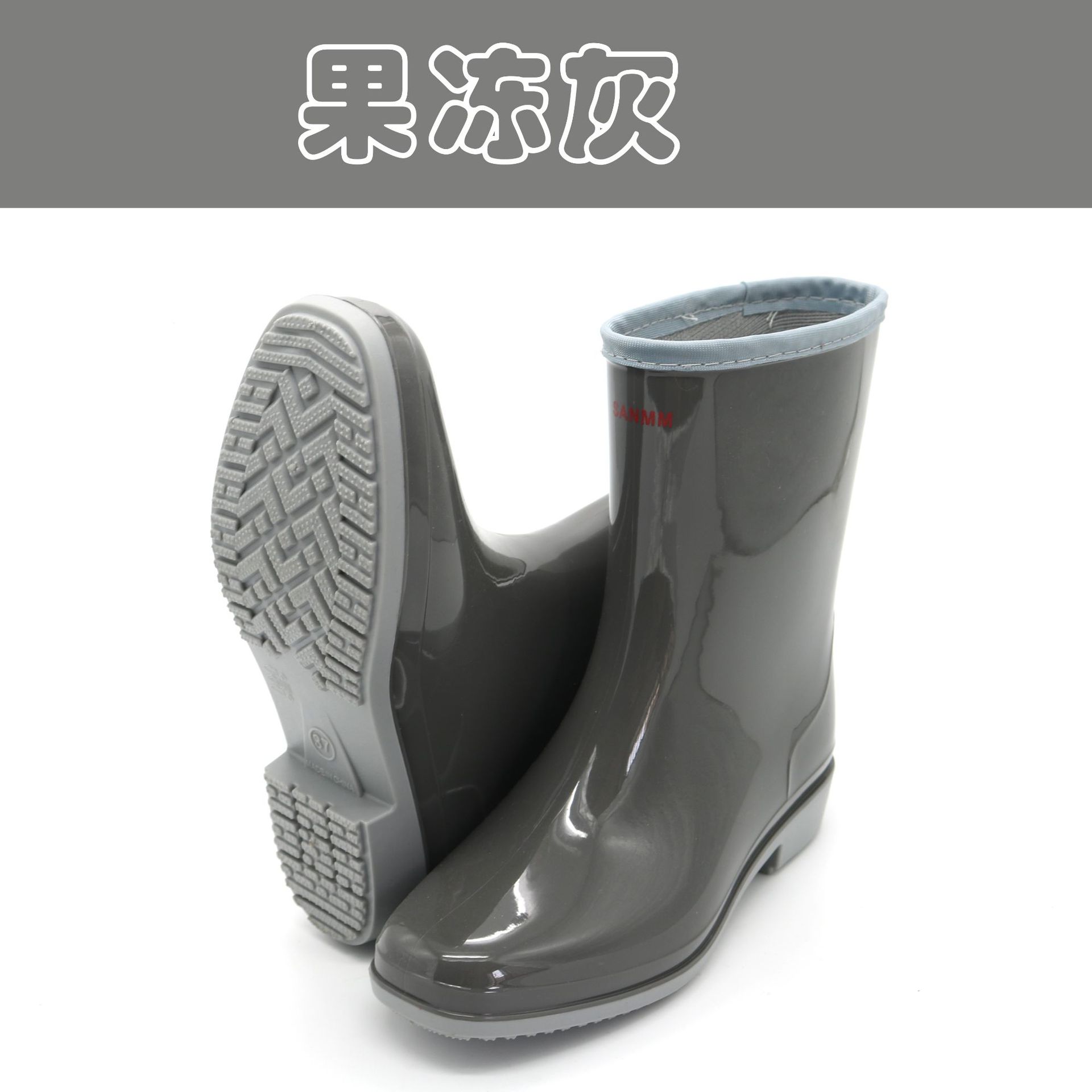 Mid Tube Rain Boots Women Platform Rubber Shoes Fashion Jelly Pvc Color  Rain Shoes 2025 Slip on Boots for Women Waterproof Work