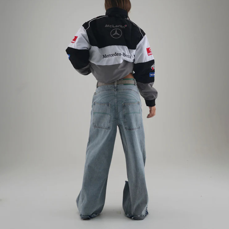 Unisex Racing Style Street Fashion Loose Racing Casual Print Jacket