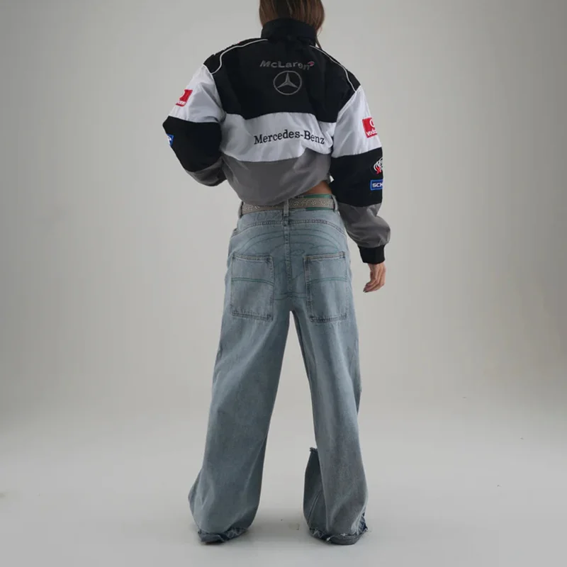 Unisex Racing Style Street Fashion Loose Racing Casual Print Jacket