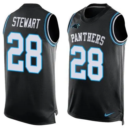 Panthers #28 Jonathan Stewart Black Team Color Men's Stitched NFL Limited Tank Top Jersey