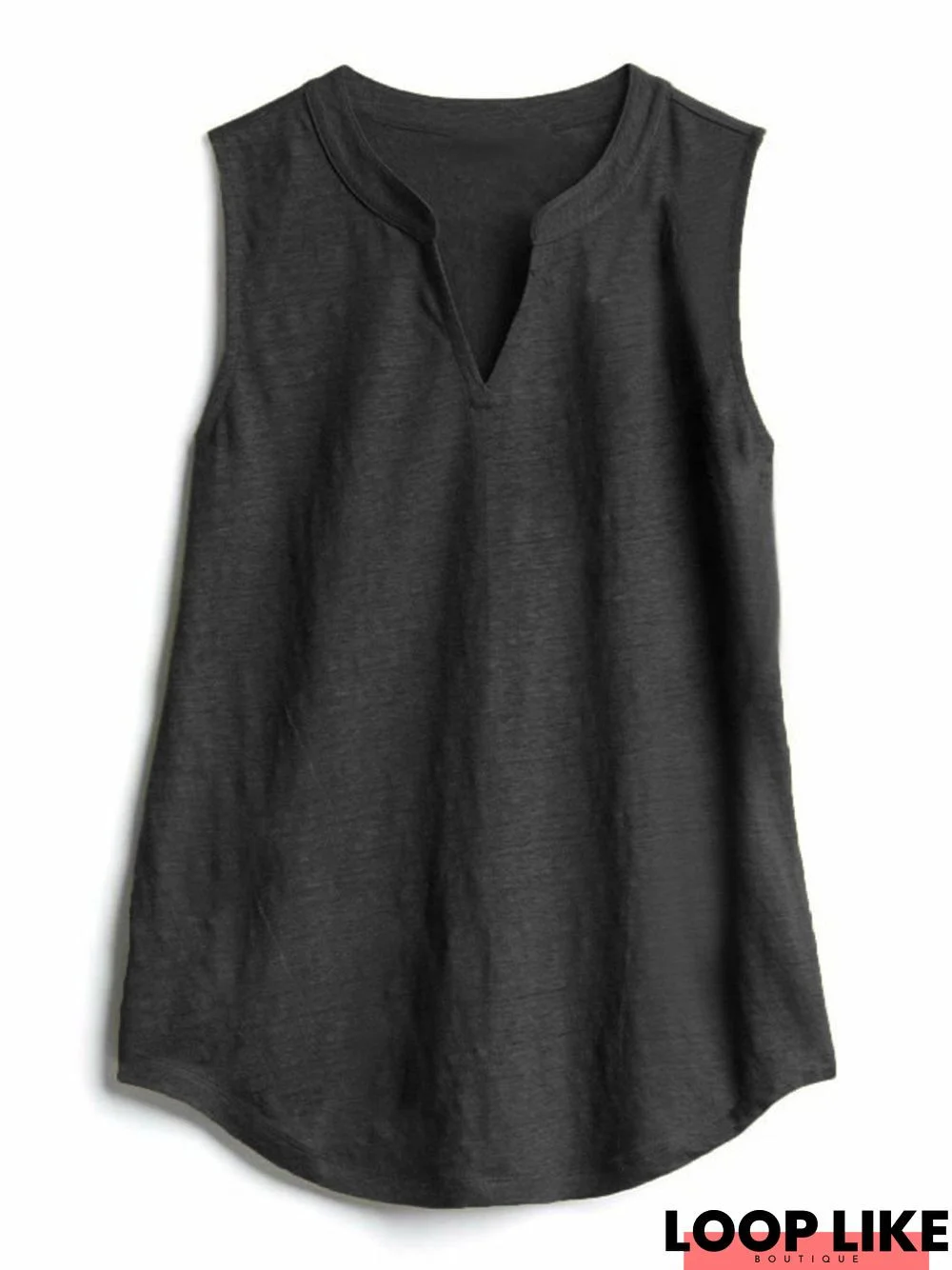 V-Neck Sleeveless Solid Tank Top