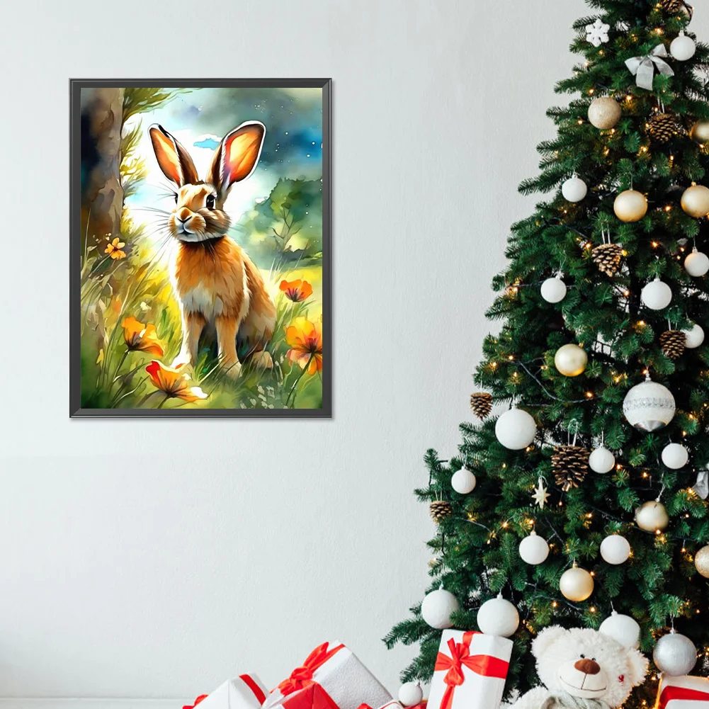 Full Round Diamond Painting 30*40cm - Rabbit In The Forest