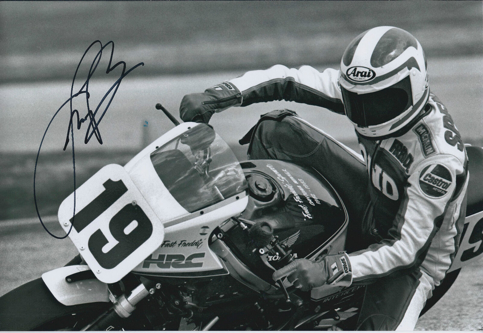 Fast Freddie SPENCER SIGNED Photo Poster painting HONDA HRC AFTAL Autograph COA Daytona Beach