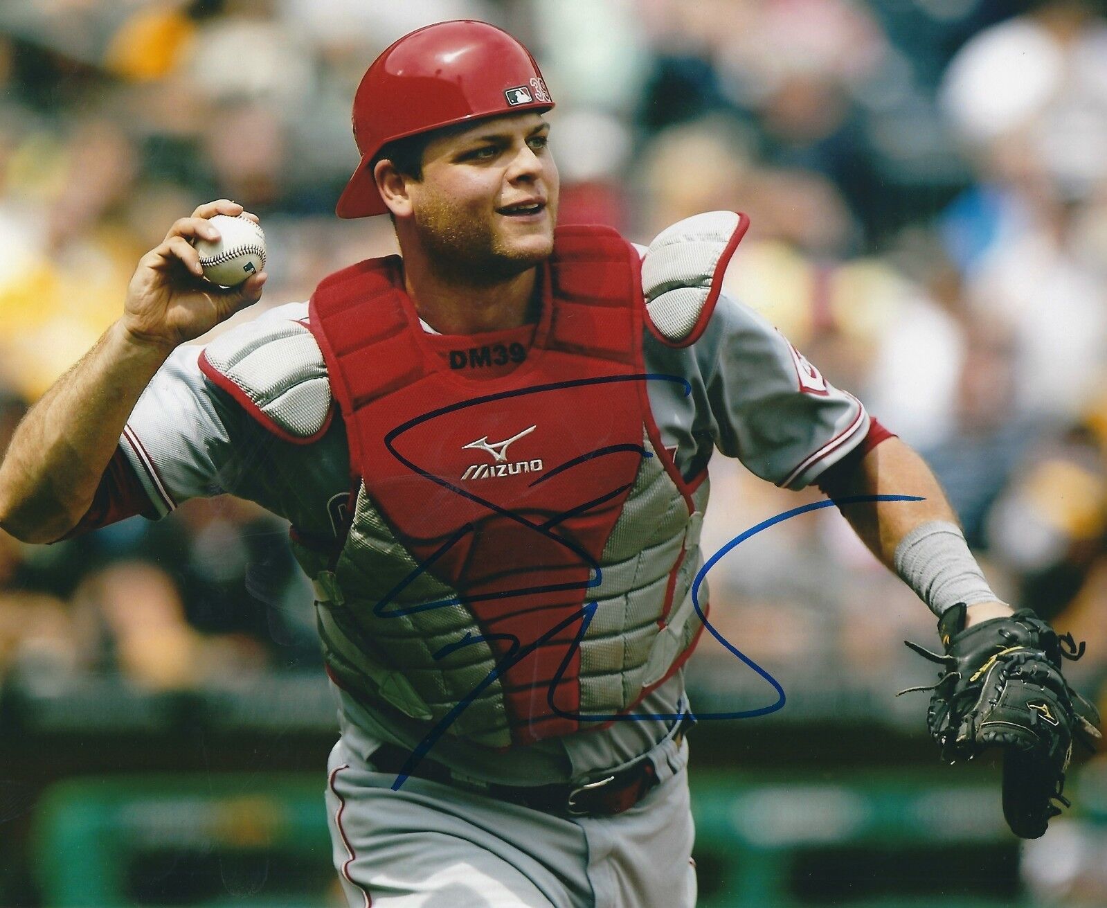 Autographed 8X10 DEVIN MESORACO Cincinnati Reds Photo Poster painting - COA