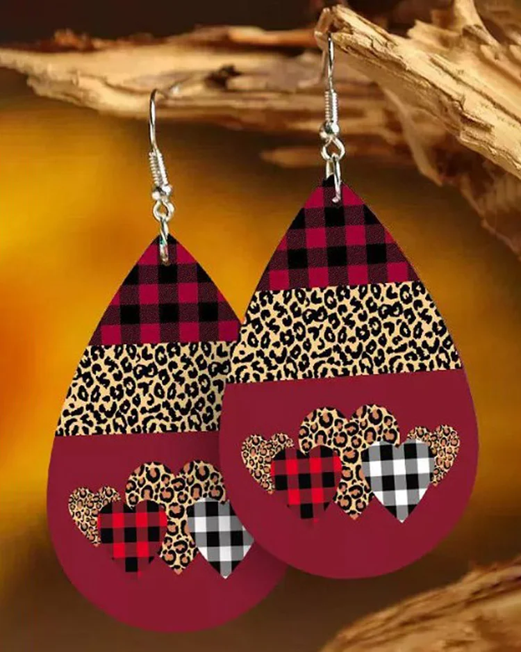 Christmas Leather Drop Earrings