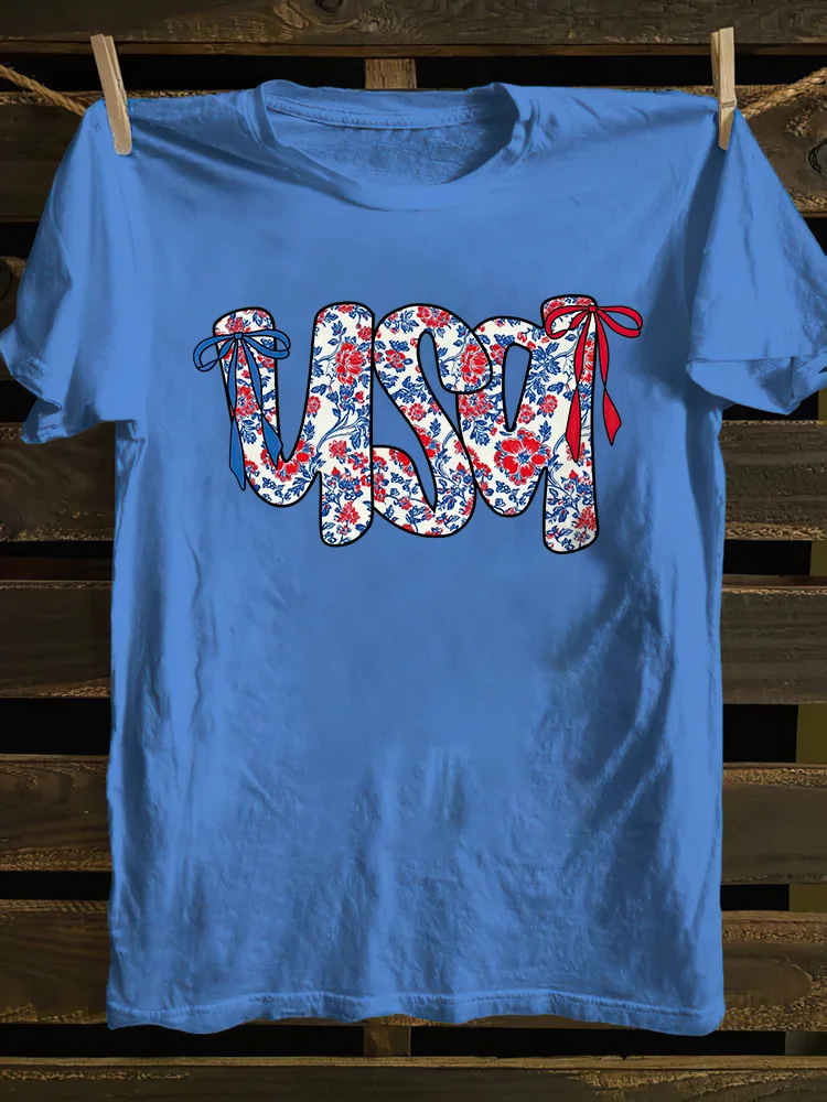 Floral Coquette USA T-shirt