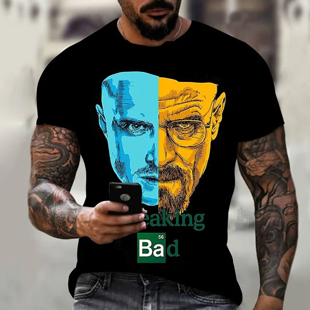 Breaking Bad 3D Print T-Shirt Summer Casual Hip Hop T-shirt at Hiphopee