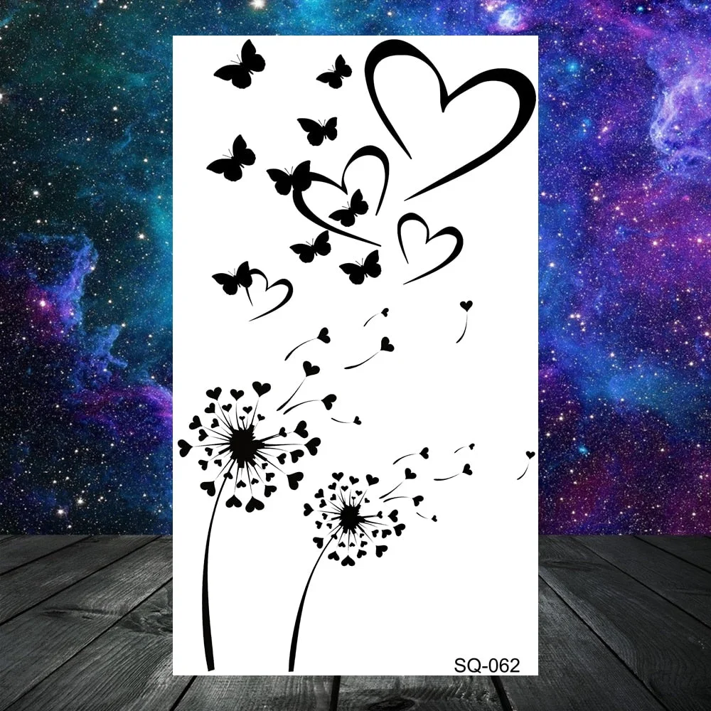 Astronaut Stars Moon Sun Temporary Tattoos For Women Kids Girl Butterfly Feather Letters Fake Tattoo Neck Arm Hands Small Tatoos