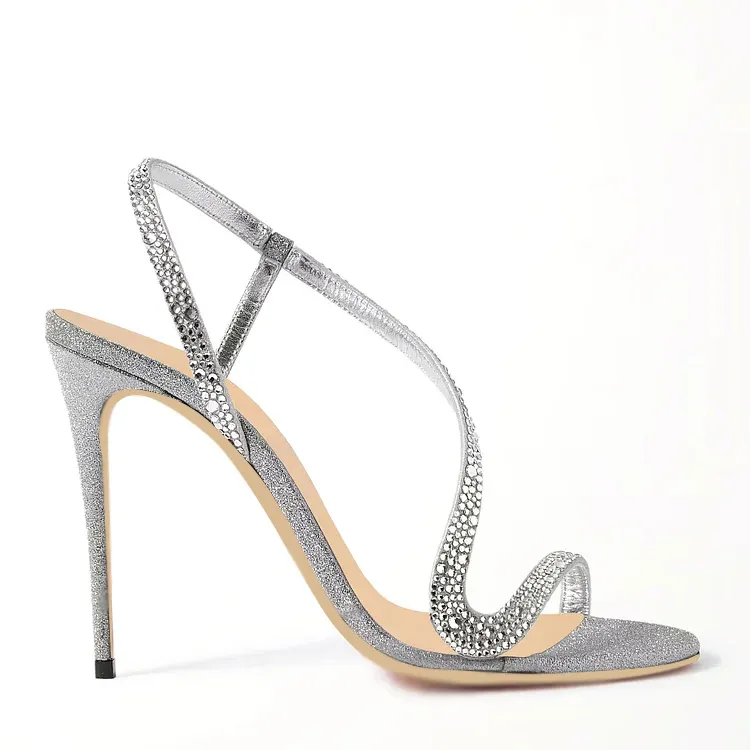 100mm Spotlight Wavy Straps Sandals  Stilettos-vocosishoes