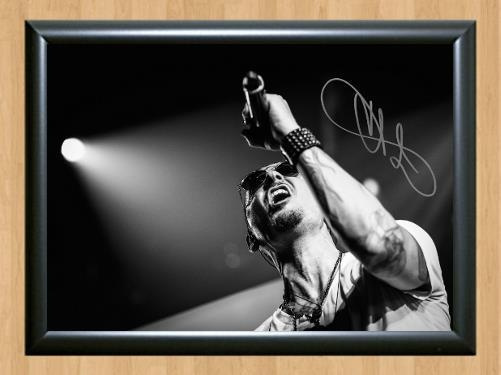 Chester Bennington Linkin Park Singer Signed Autographed Photo Poster painting Poster Print Memorabilia A4 Size