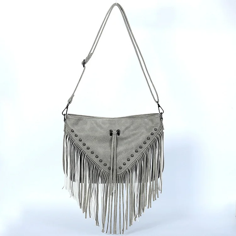 Western Boho Studded Tassel Bag