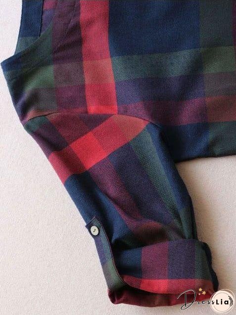Plus Plaid Curved Hem Tee Dress for Women