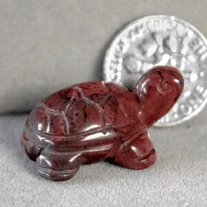 pornhint Pornhint Red Jasper Turtle Gemstone Animal Spirit Totem Fetish Figurine Miniature Sculptured Art 9738