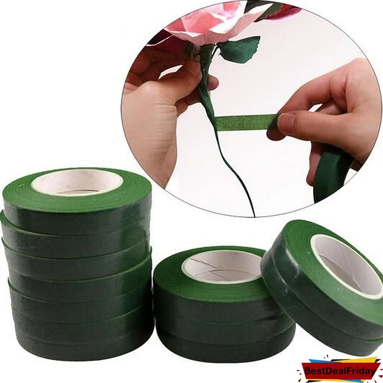 1/2Pcs 12mm Self-adhesive Green Paper Tape Floral Stem For Garland Wreaths DIY Craft Artificial Silk Flower
