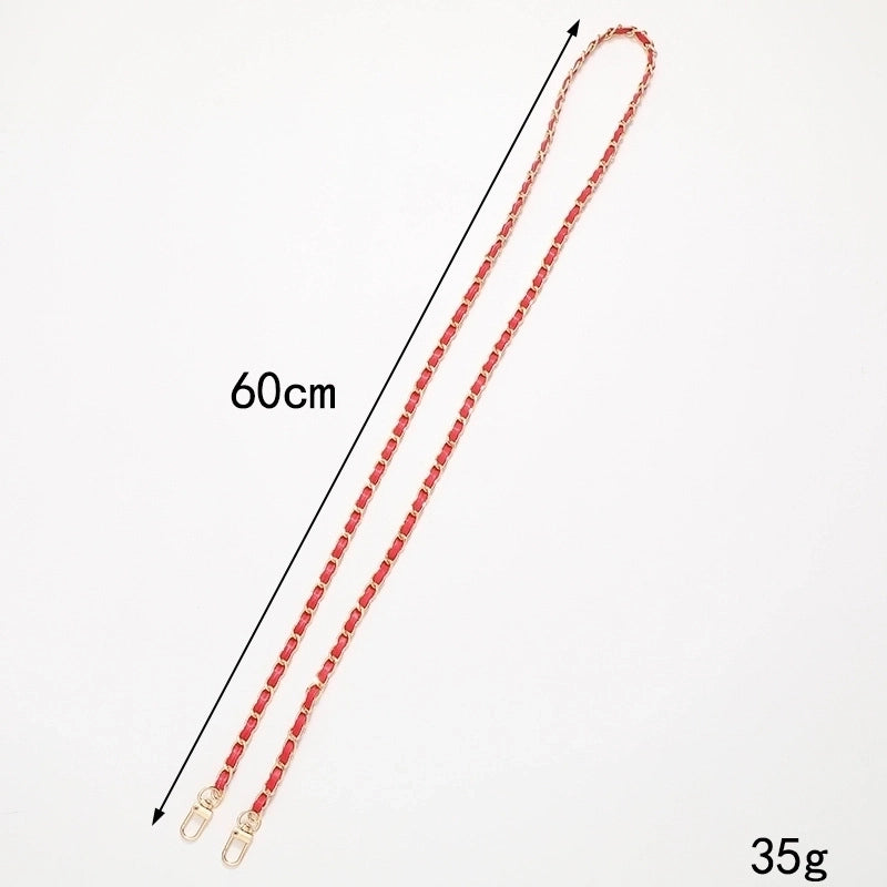Elegant Solid Color Pu Leather Plating Chain Bag Pendant Mobile Phone Chain
