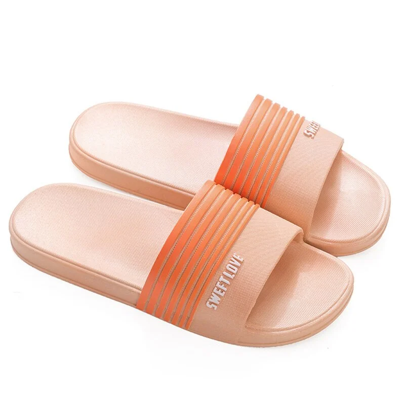 Fashion Stripes Home Soft Slippers Indoor Slides Slippers Women Summer Simple Non-Slip Bathroom Slippers for Women