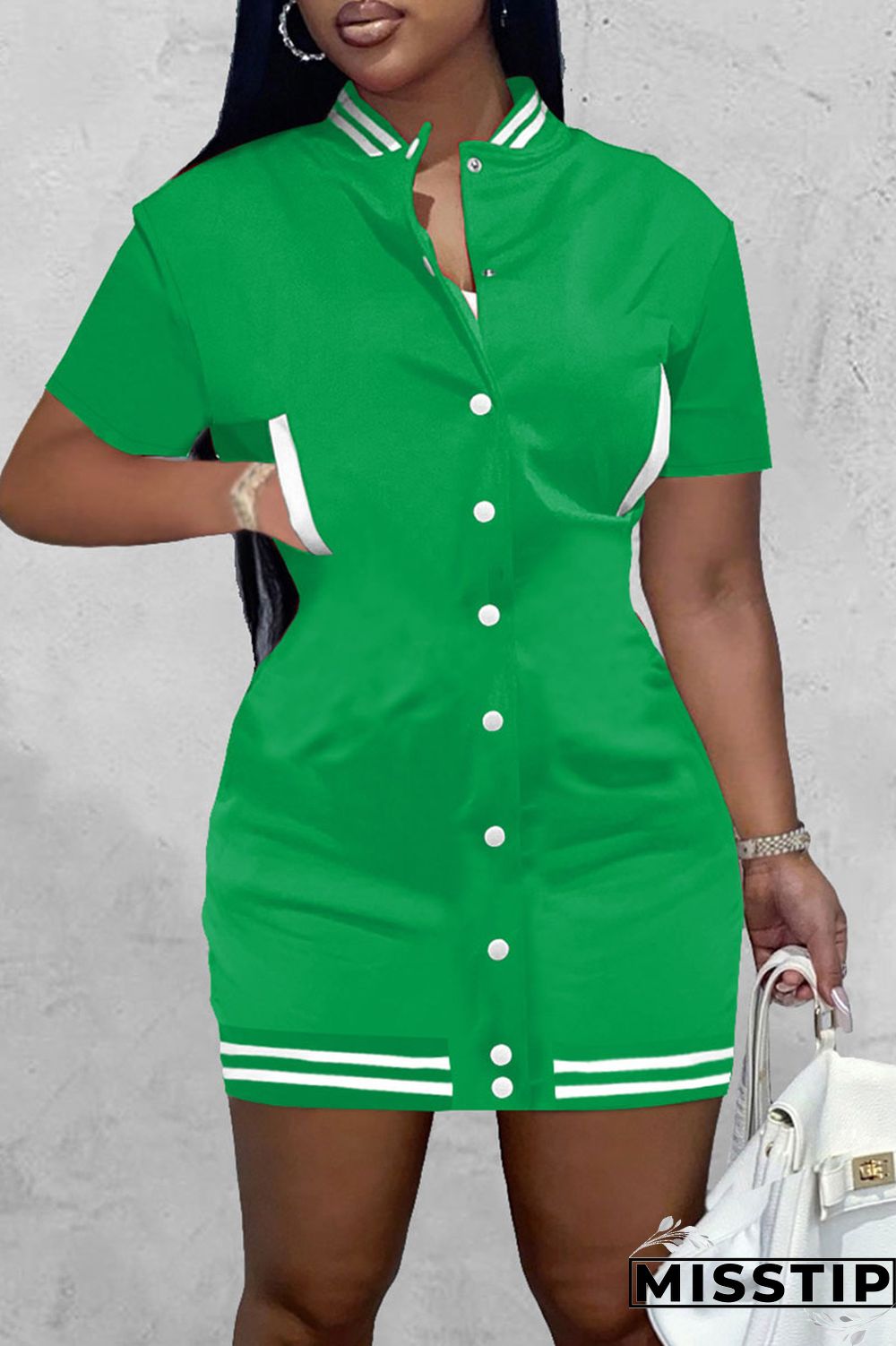 Red Casual Solid Patchwork Pocket Buckle Dresses