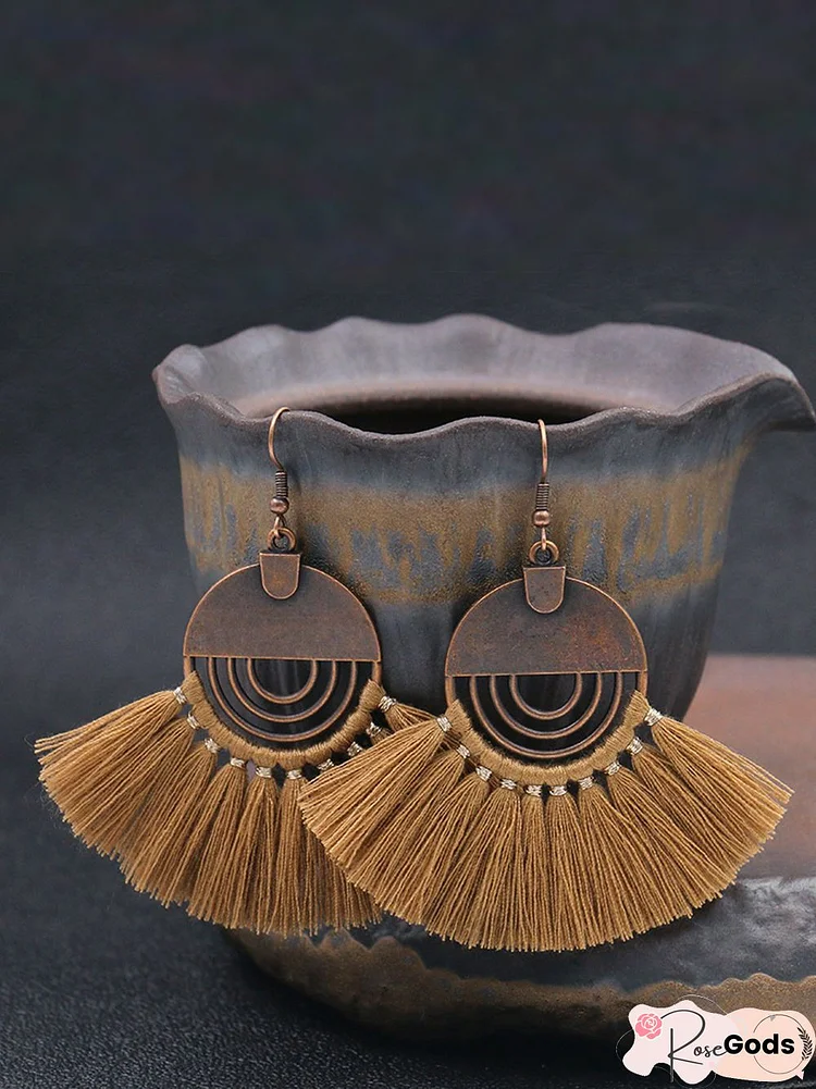 Bohemian Tassel Earrings Fashion Cutout Earrings