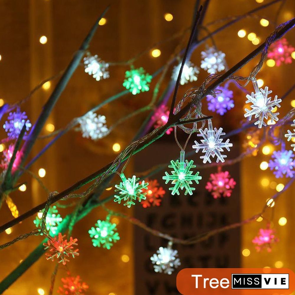Battery Operated Snowflake Fairy String Lights For Indoor Outdoor Home Bedroom Patio Room