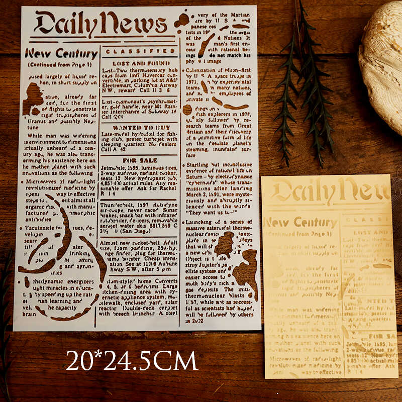Journalsay Vintage Hollow Plastic Engraving Board Drawing Tools Stencils 