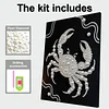 (30x40cm)Crab DIY Pearl Painting Framed Grape Handmade Pearl Material Art Kit Living Room Decor
