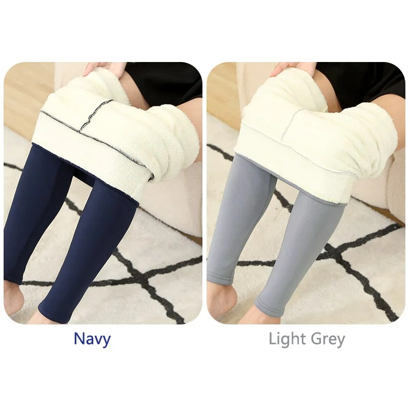 CHRLEISURE Winter Warm Pants Women 2 Pcs Velvet Thick Legging High Waist Push Up Elastic Sports Pants Warmth Lamb Wool Pants