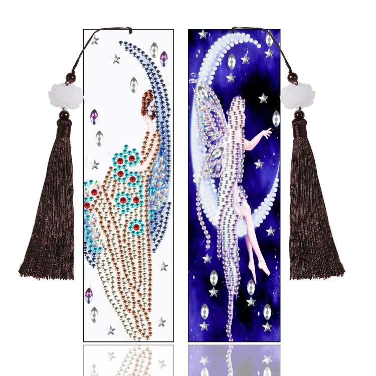 DIY Special Shaped Diamond Painting Leather Bookmark Tassel | Two-piece suit