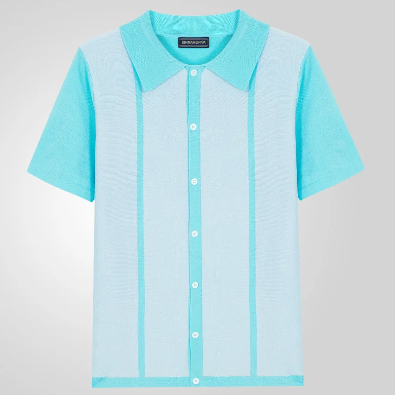 Uveng Uveng Men's New Summer Knits Colling Color Casual POLO Shirt Men's SY0169
