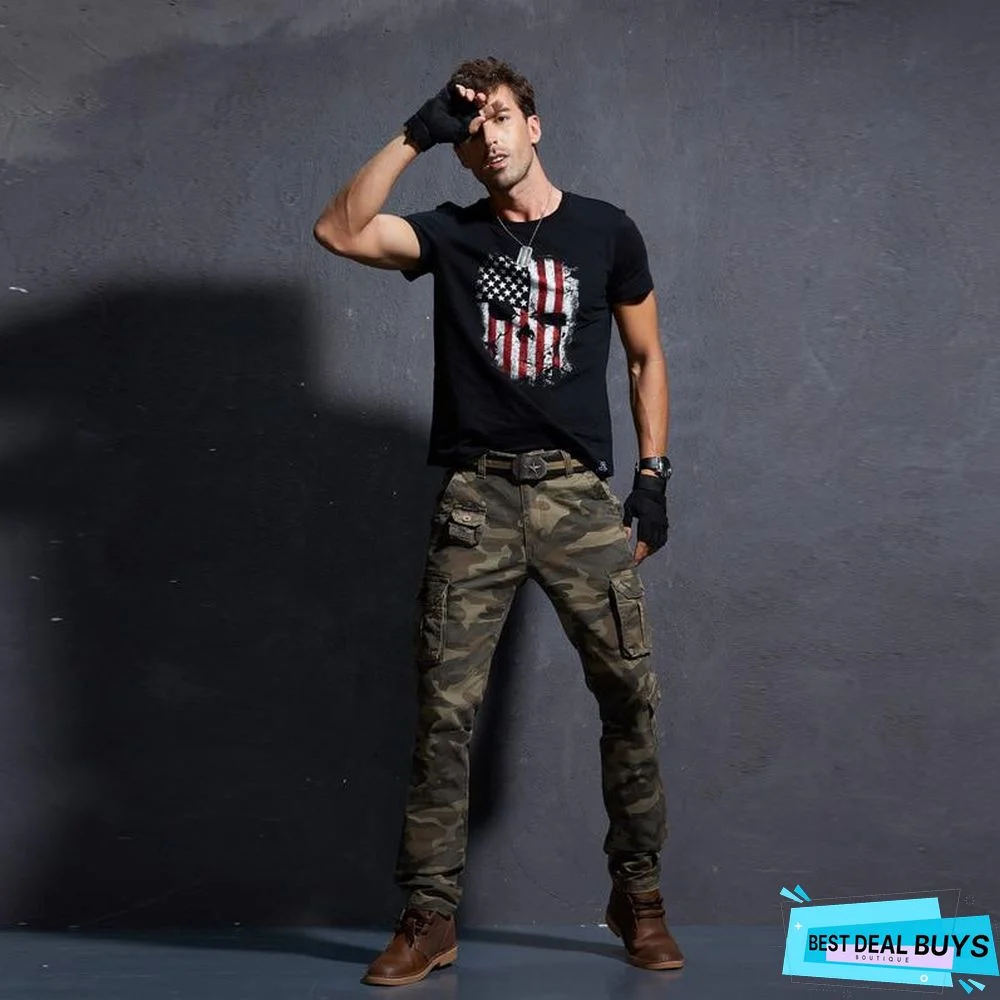 Men Casual Pants Military Tactical Camouflage Homme Slim Fit Cargo Pants