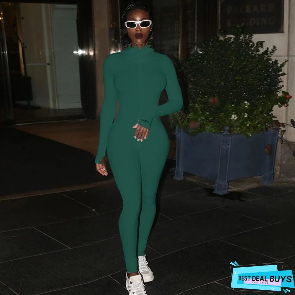 New High Neck Slim Fit Bodysuit Pants