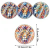(US Local)[Upgrade]4Pcs Acrylic Special Shape Lion DIY Waterproof Diamond Painting Coaster