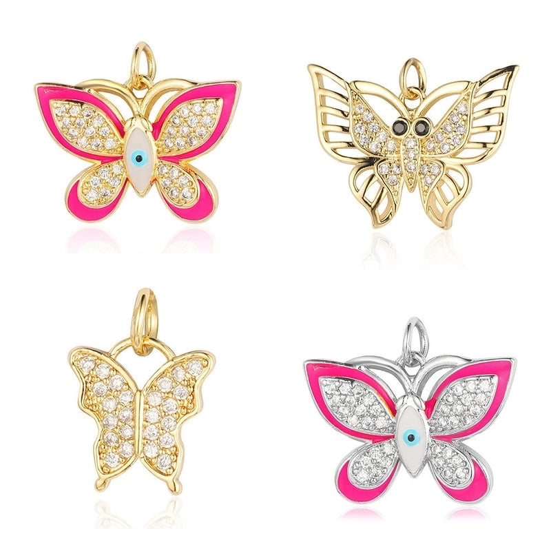 1 Piece Copper Zircon 18K Gold Plated Fox Mermaid