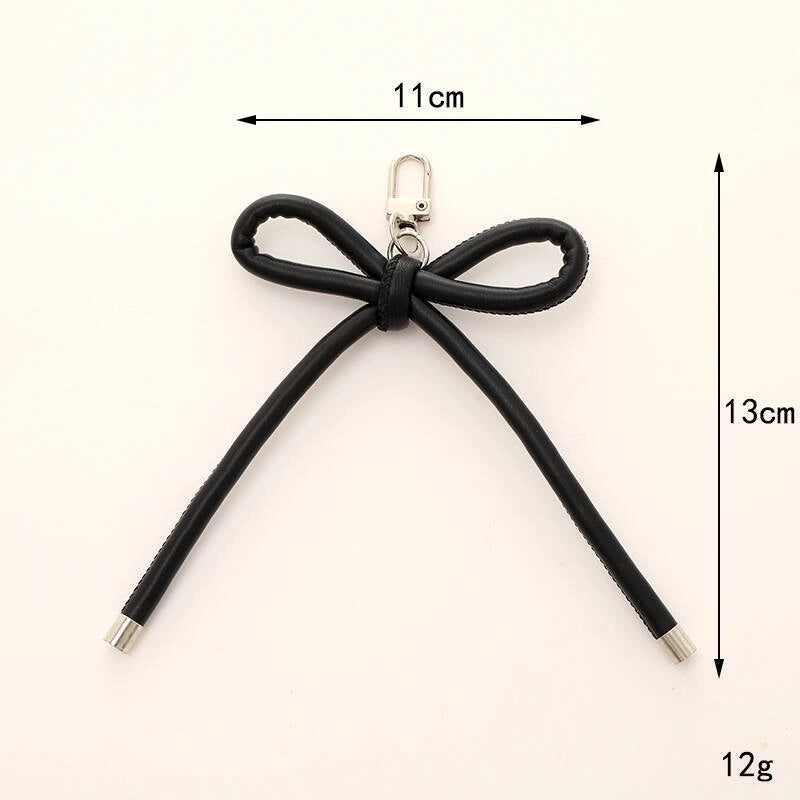 Basic Bow Knot Pu Leather Bag Pendant Mobile Phone Chain Keychain