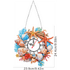 (US Only)2D Flat DIY Seashell Starfish Wreath 5D Diamond Hanging Clock Art Craft for Home
