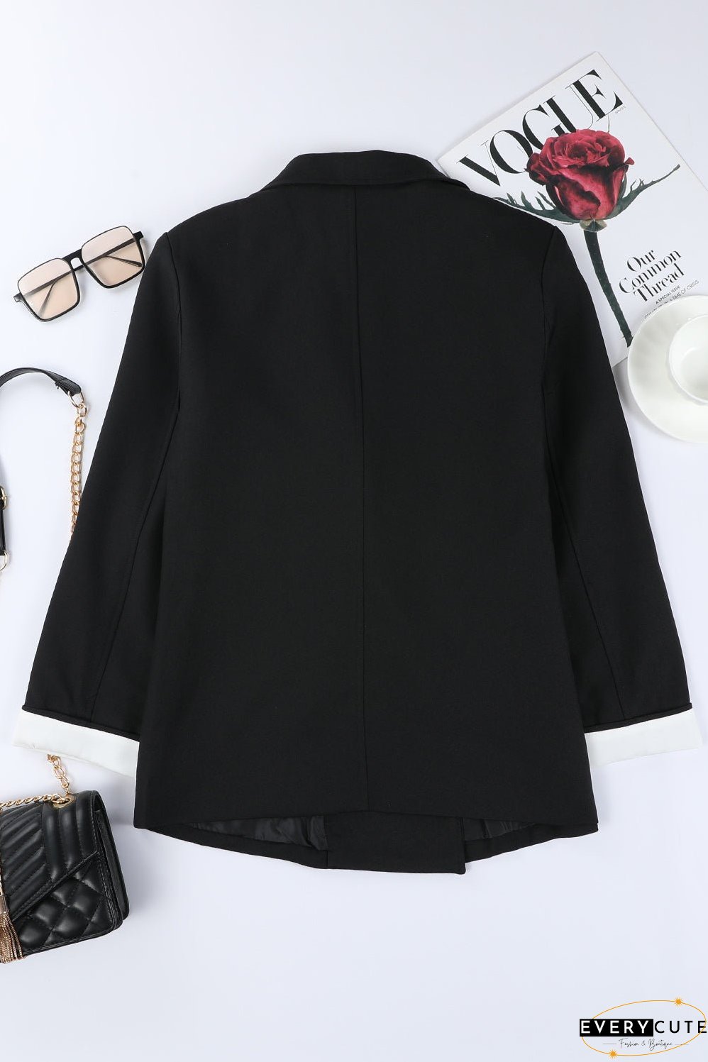 Solid Color Long Sleeve Blazer