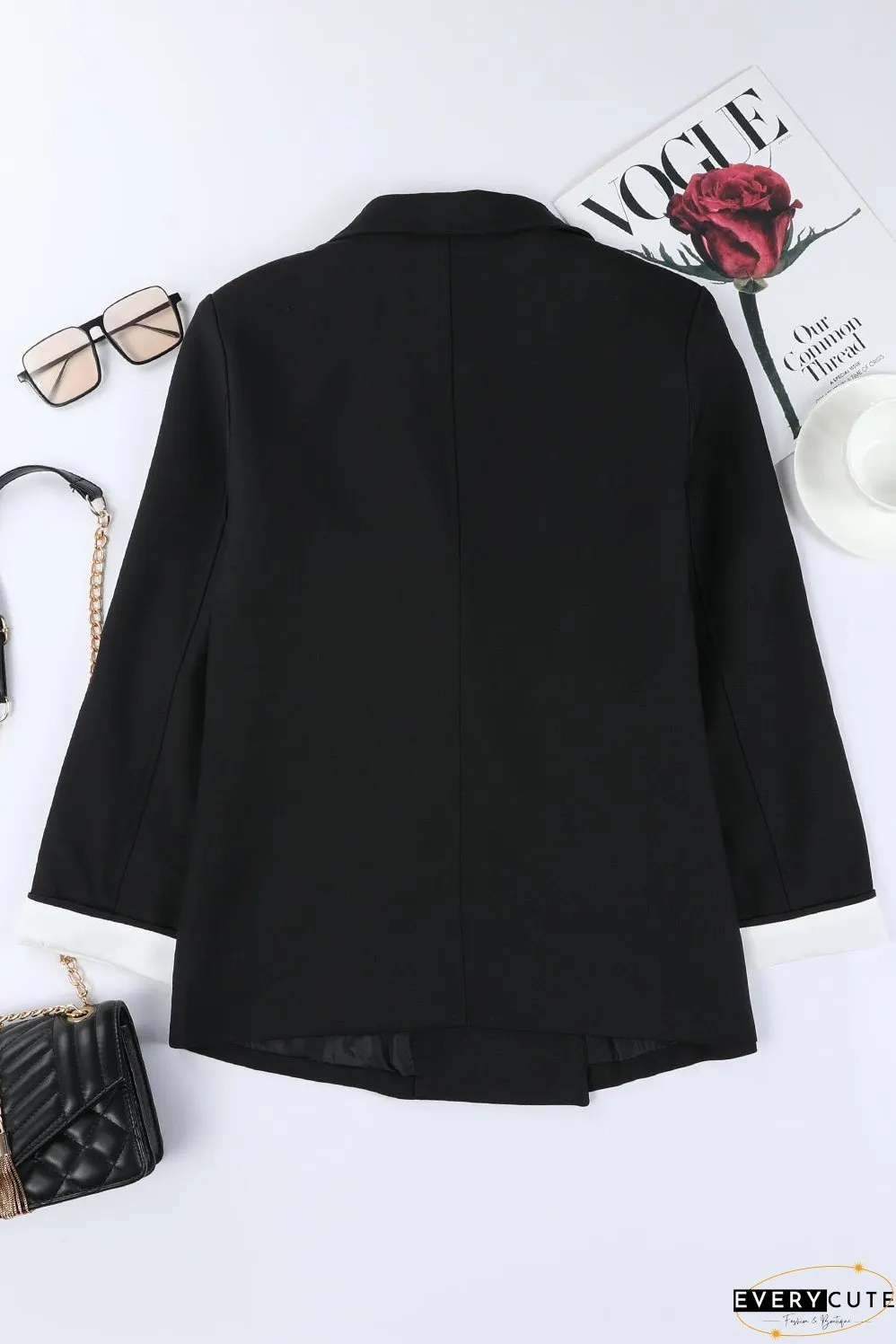 Solid Color Long Sleeve Blazer