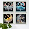 (US Only)4Pcs 30x30cm Girl 5D DIY Special Shape Crystal Partial Diamond Painting Kit Art