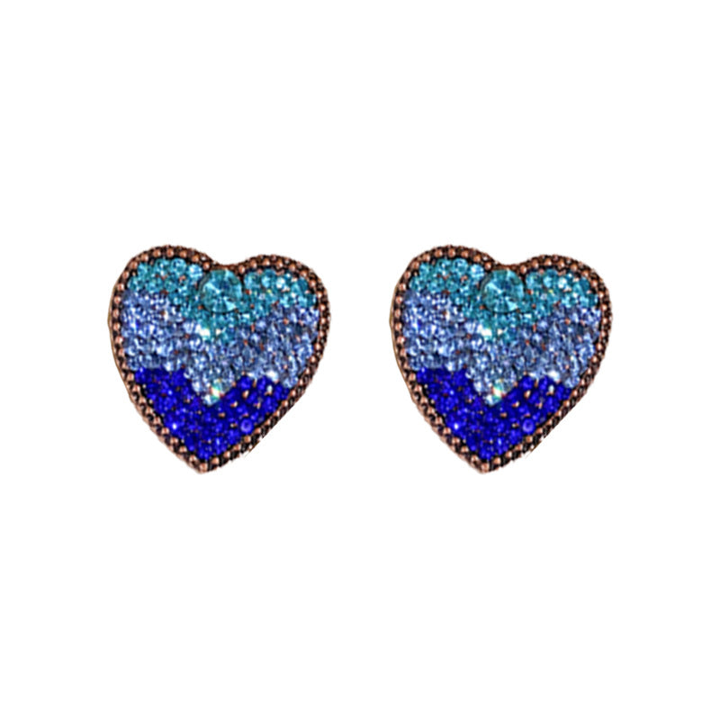 Luxurious Heart Geometric Alloy Electroplating Earrings