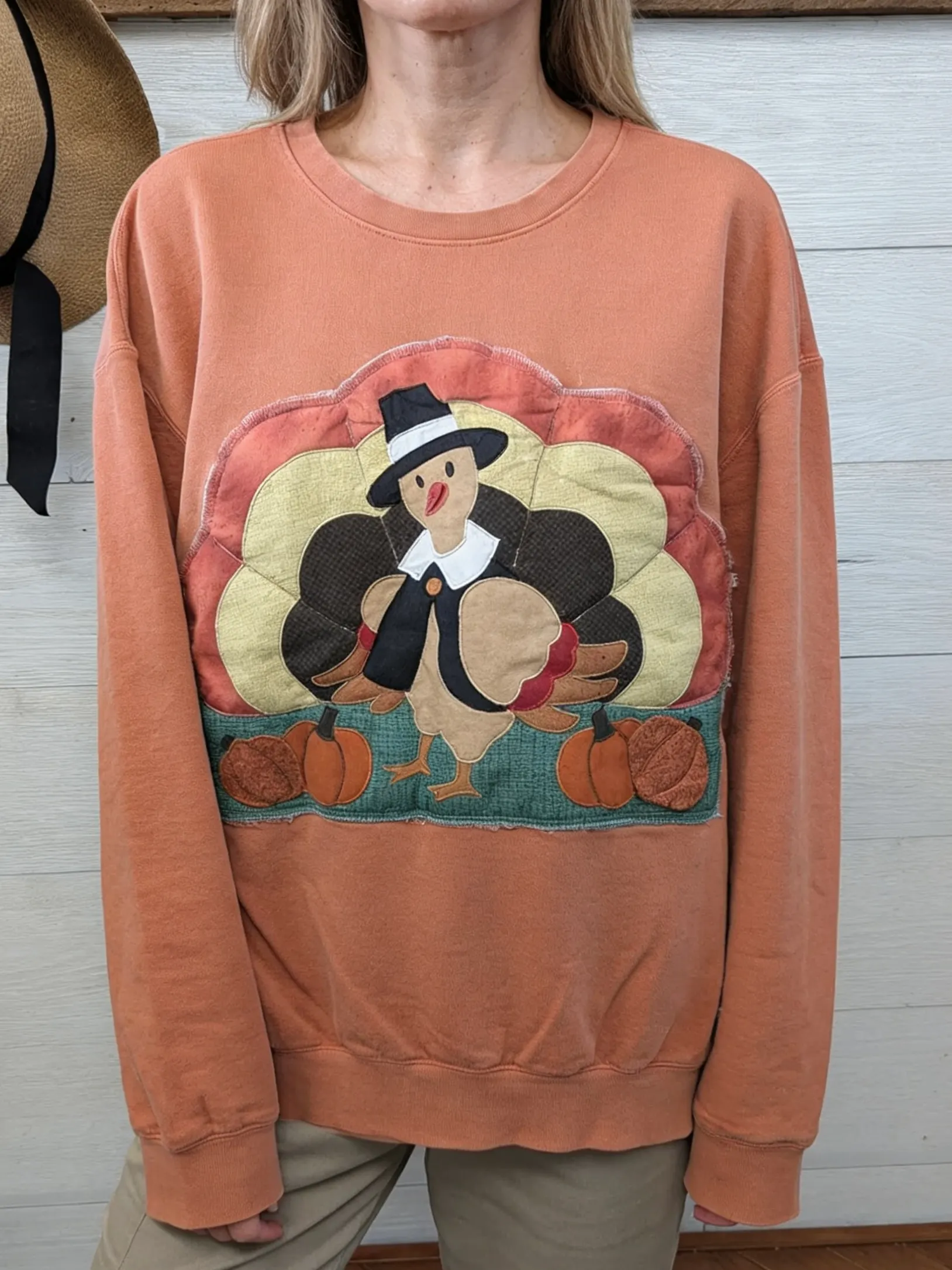 patchwork crew neck shirt