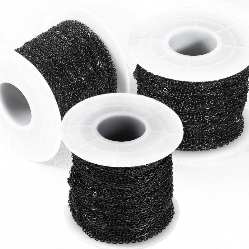 1 Piece 304 Stainless Steel Gold Plated Solid Color Chain